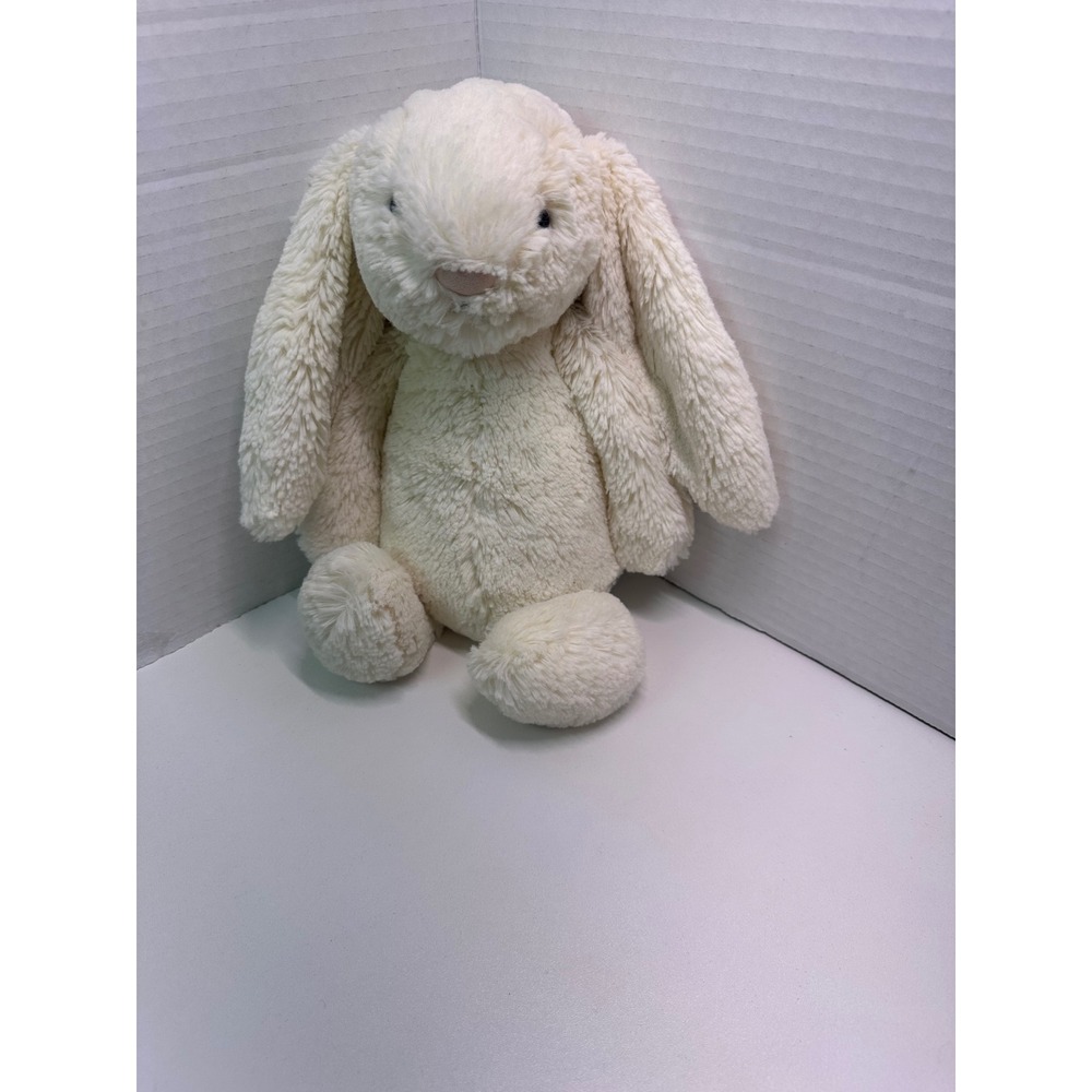Jellycat Bashful Bunny Cream Off White Plush Stuffed Animal Floppy Ears Medium - Picture 6 of 9